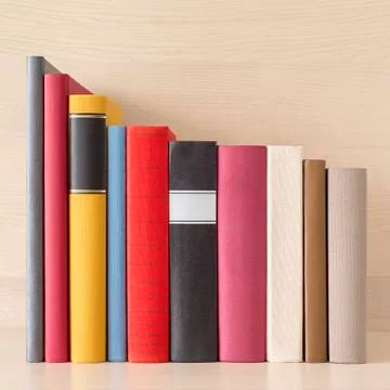 Stack of books in the bookself Foto stock
