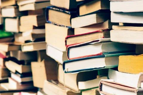 Stack of books at the bookshop Stock Photos