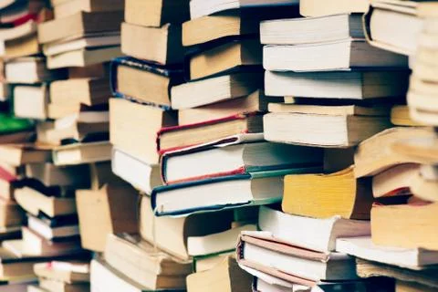 Stack of books at the bookshop Stock Photos