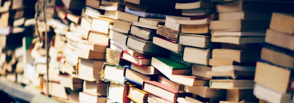 Stack of books at the bookshop Stock Photos
