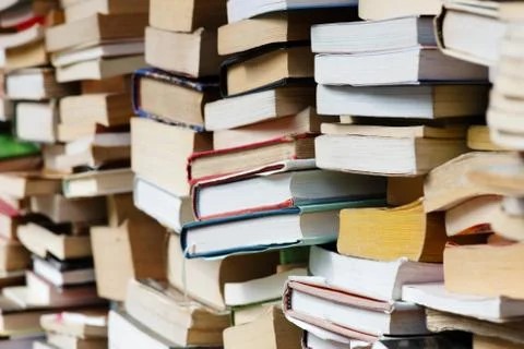 Stack of books at the bookshop Stock Photos