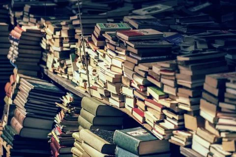 Stack of books at the bookshop Stock Photos