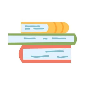 Stack of books in cartoon flat style, studying, learning. Vector illustration Stock Illustration