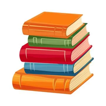 Stack of books with colorful covers Stock Illustration