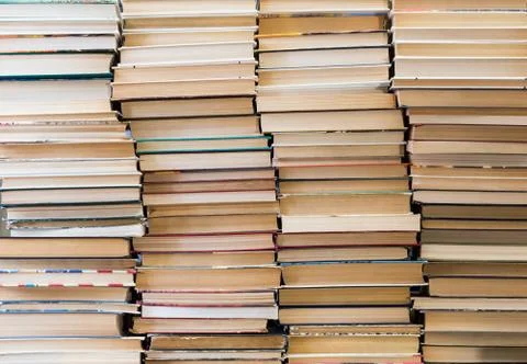 A stack of books with colorful covers. The library or bookstore Фото