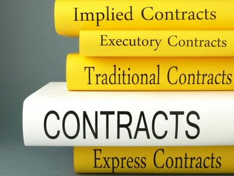 Stack books, Commercial Contracts and Agreements Stock Photos