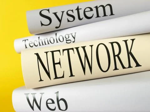 Stack books, Computer networks, system, terminology, web Stock Photos