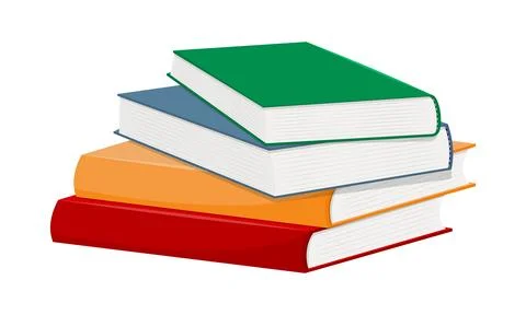 Stack of books of different colors Stock Illustration