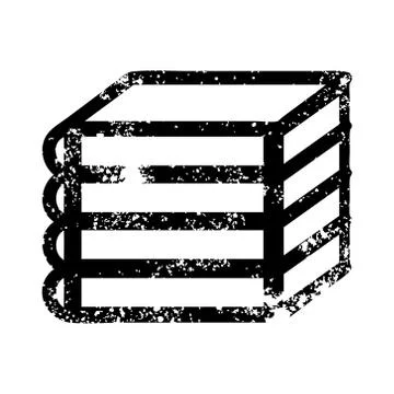 Stack of books distressed icon Stock Illustration