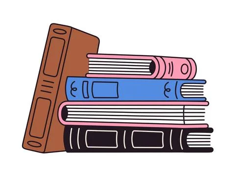 Stack of books drawing Stock Illustration