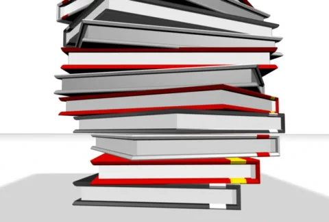 Stack of books with education Stock Footage