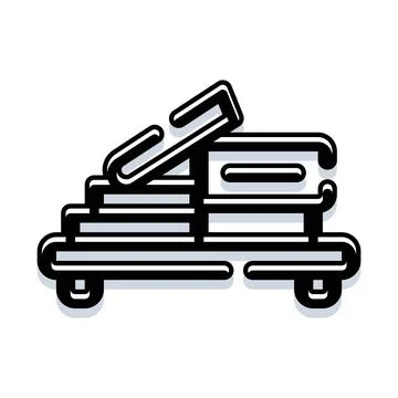 Stack of books education knowledge learning academic library icon Stock Illustration