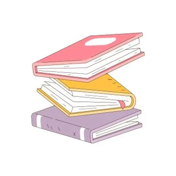 Stack of books fall isolated on white background. Pile of books vector Illustrazione stock