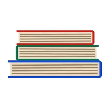 Stack of books in flat style isolated on white background. Stock Illustration