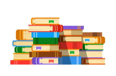Stack of books flat vector illustration Stock Illustration