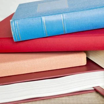 Stack of books on the floor Stock Photos