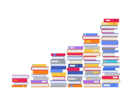 Stack of Books in the Form of Stairs. Vector Illustrazione stock