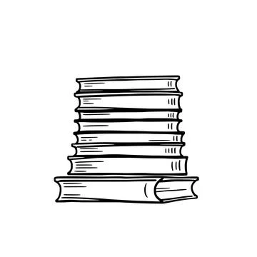 Stack Of Books Hand Drawn Doodle Style Illustration 库存插图