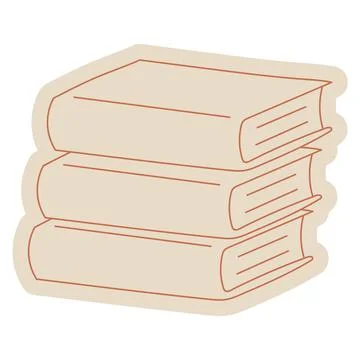 Stack of Books Hand Drawn Stock Illustration