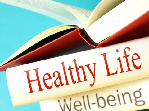 Stack of books, Healthy life Stock Photos