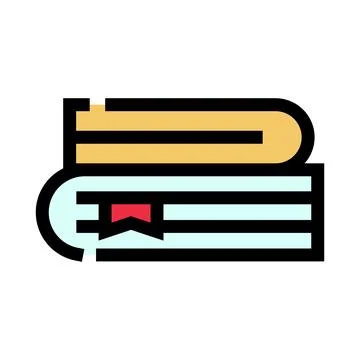 Stack of books icon with bookmark symbol Stock Illustration