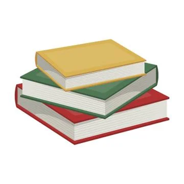 Stack of books icon in cartoon style isolated on white background. Library and Stockillustratie
