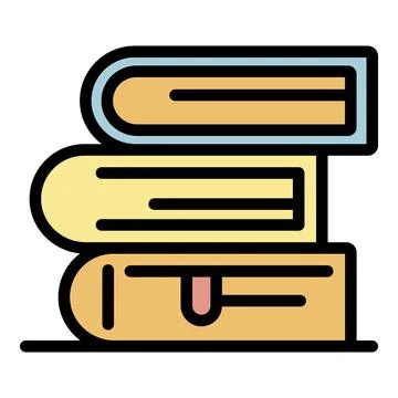 Stack of books icon color outline vector Illustrazione stock