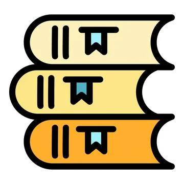 Stack of books icon color outline vector Illustrazione stock