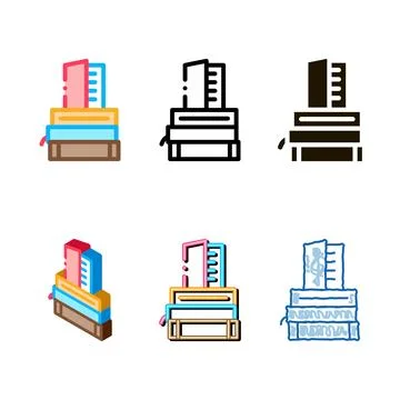 Stack of books icon modern vector outline Stock Illustration