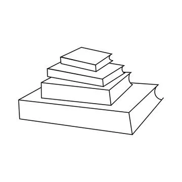 Stack of books icon, outline style Illustrazione stock