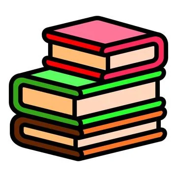 Stack of books icon, outline style Stock Illustration