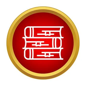 Stack of books icon representing education and knowledge Stock Illustration