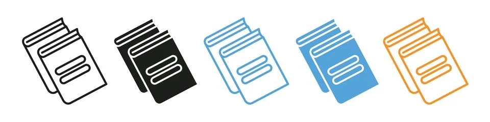 Stack of books icon symbolizing academic and literary resources for learners Stock Illustration