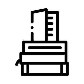 Stack of books icon vector outline illustration イラスト素材