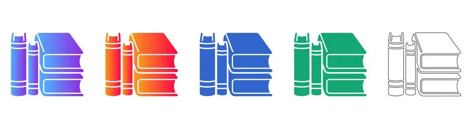 Stack of Books Icons for Education and Library Stock Illustration
