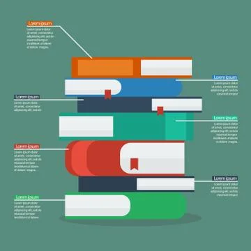 Stack of books infographic Stockillustratie