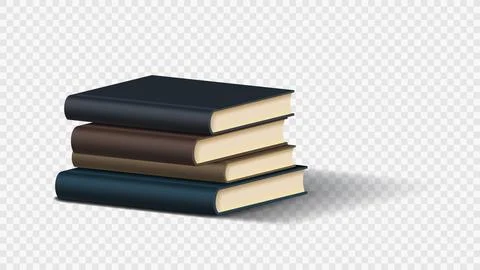 Stack of books isolated on checkered background Stock Illustration
