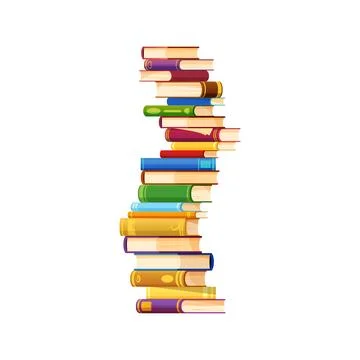 Stack of books, isolated vector pile of textbooks Illustrazione stock