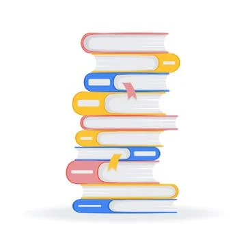 Stack of books isolated on white background. Pile of books vector illustration Illustrazione stock