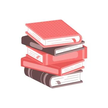 Stack of books isolated on white background. Pile of books vector illustration Stock Illustration