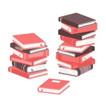 Stack of books isolated on white background. Pile of books vector illustration Illustrazione stock