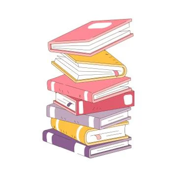 Stack of books isolated on white background. Pile of books vector illustration Stock Illustration