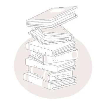 Stack of books isolated on white background. Pile of books vector illustration Illustrazione stock