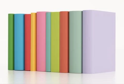 Stack of books isolated on white background. 3D illustration Illustrazione stock