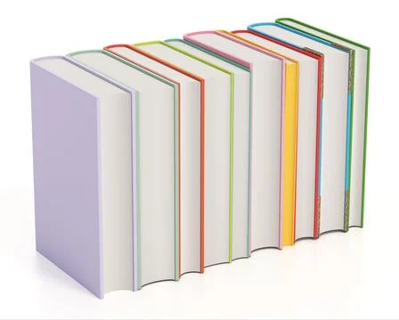 Stack of books isolated on white background. 3D illustration Illustrazione stock