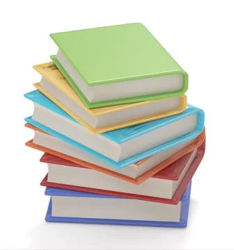 Stack of books isolated on white background. 3D illustration Иллюстрация