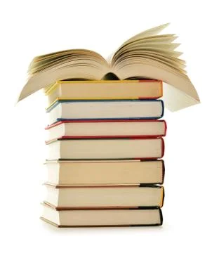Stack of books isolated on white background Stock Photos