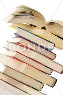 Stack of books isolated on white background Stock Photos