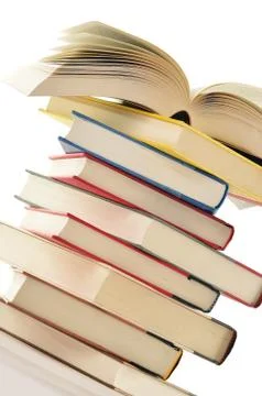Stack of books isolated on white background Stock Photos