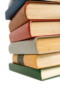 Stack of books. Isolated on white background. Stock Photos